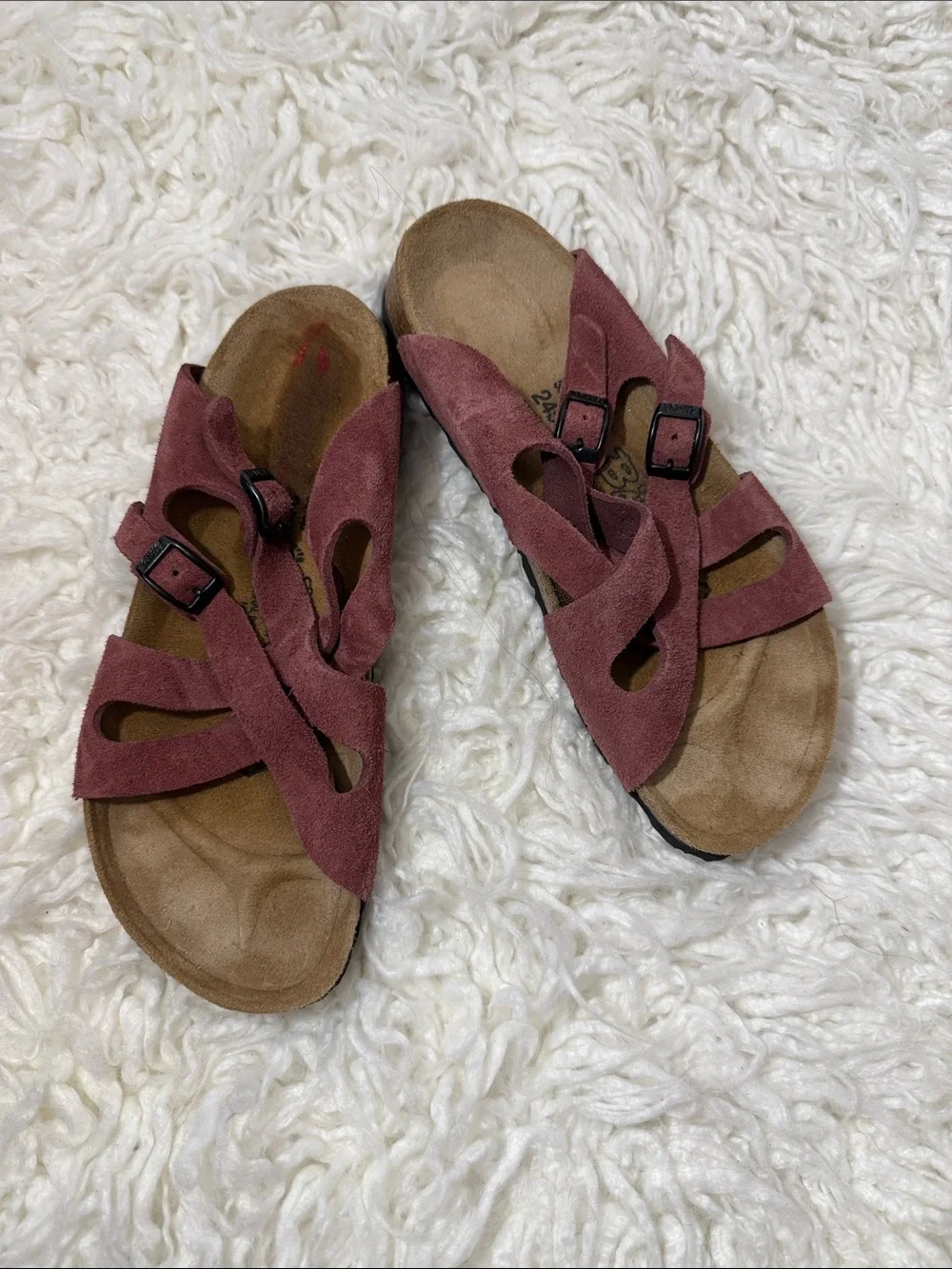 Birkenstock Crisscross Suede Slide Sandals - Rosewood size women’s 7